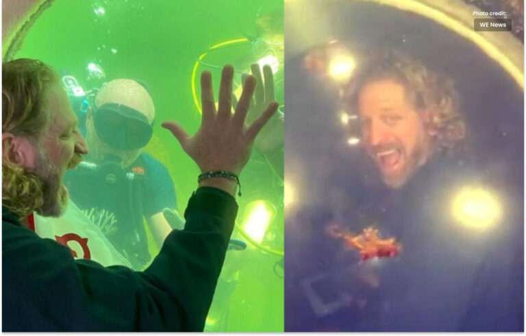 پروفیسر نے پانی کے اندر زندگی گزارنے کا ریکارڈ توڑ دیا۔